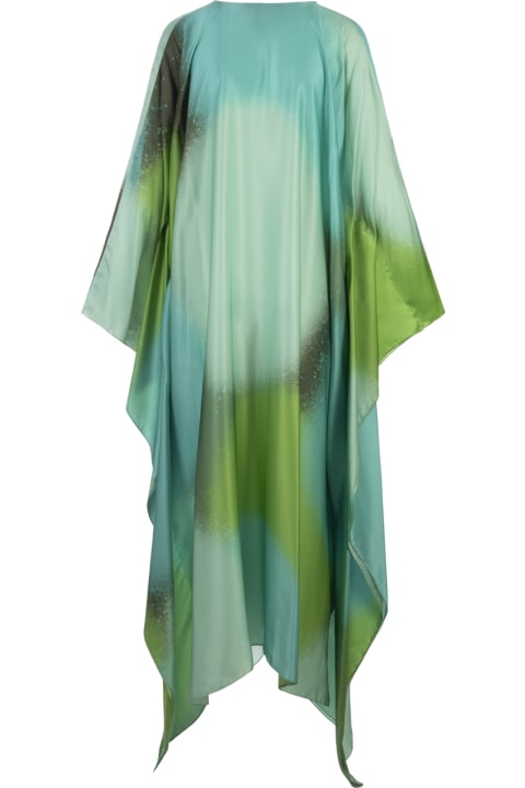 Gianluca Capannolo Jumpsuits for Women Gianluca Capannolo Long Silk Caftan In Shaded Green