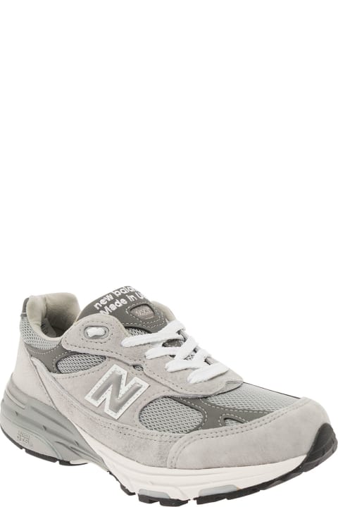 Fashion for Women New Balance '993' Grey Low Top Sneakers With Logo Patch In Suede Woman