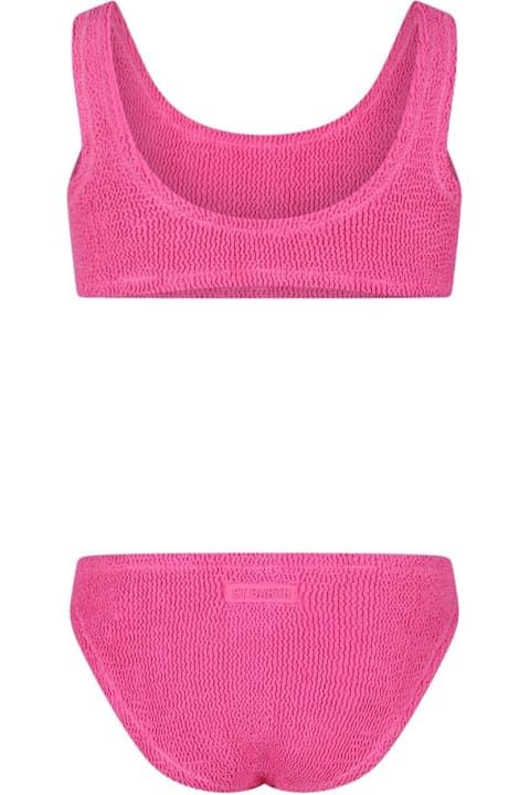 MC2 Saint Barth Swimwear for Girls MC2 Saint Barth 'baker' Pink Bikini With Fixed Shoulder Straps And Crinkled Effect In Tech Fabric Stretch Girl