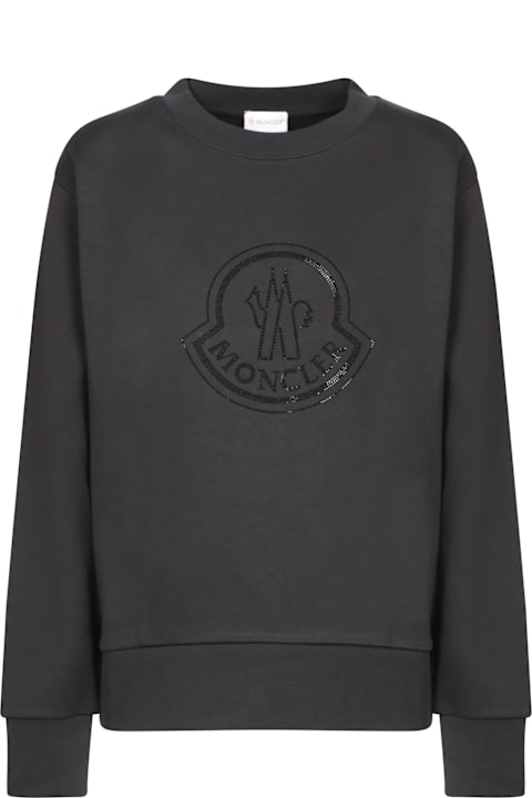 Homeware Moncler Logo Black Cotton Sweatshirt