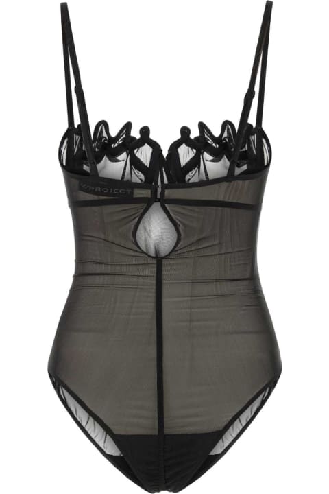 Y/Project Underwear & Nightwear for Women Y/Project Black Stretch Nylon Bodysuit
