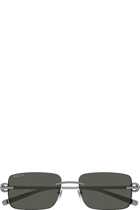 Gucci Eyewear Eyewear for Men Gucci Eyewear Gucci Gg1703s Linea Horsebit 001 Ruth 001 Ruthenium Grey Sunglasses