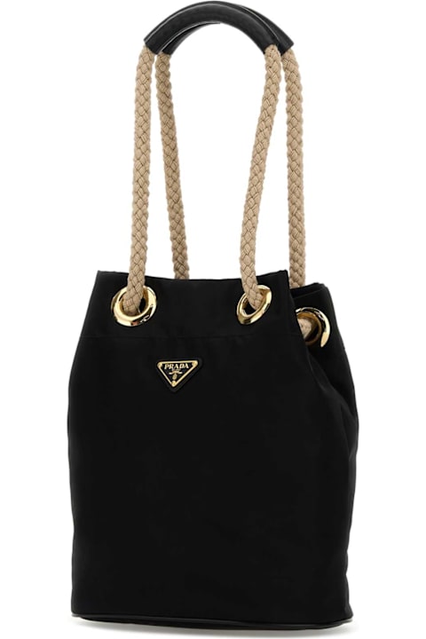 Homeware Prada Black Re-nylon Prada Mariner Bucket Bag