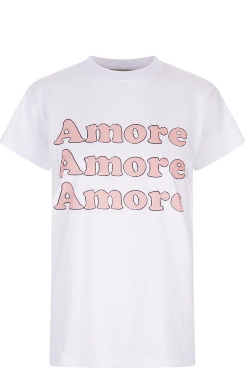 Alessandro Enriquez Clothing for Women Alessandro Enriquez White T-shirt With Amore Print