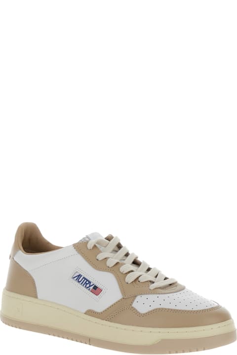 Autry for Men Autry 'medalist Low' White And Beige Low-top Sneaker In Leather Man