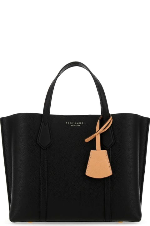 Totes for Women Tory Burch Black Leather Perry Shopping Bag