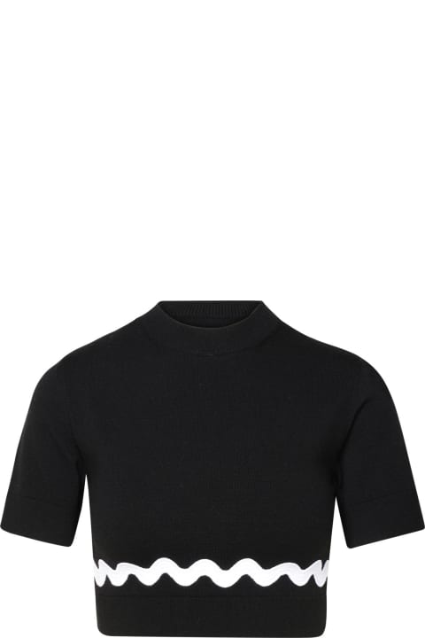 Patou Sweaters for Women Patou Black Merino Wool Blend Sweater
