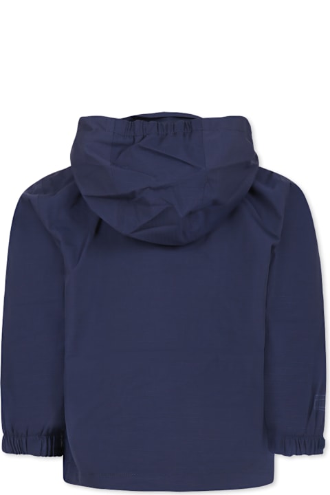 ボーイズ Moloのコート＆ジャケット Molo Blue Windbreaker Jacket For Boy With Logo