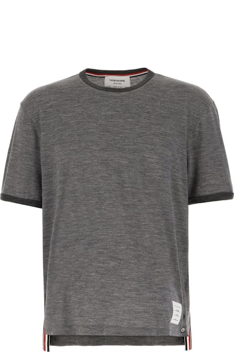 Thom Browne for Men Thom Browne Dark Grey Stretch Wool T-shirt