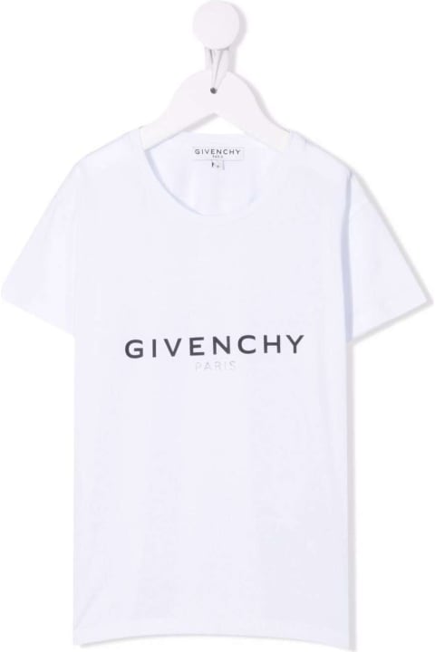 Givenchy Kids Girl's White Cotton T-shirt With Logo