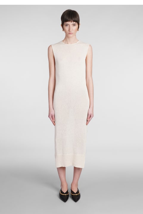 Dress In Beige Cotton