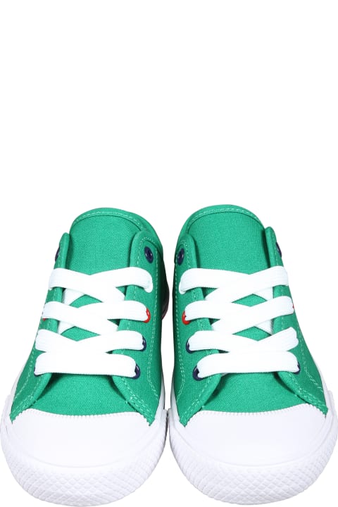 Shoes for Boys Tommy Hilfiger Green Sneakers For Kids With Logo