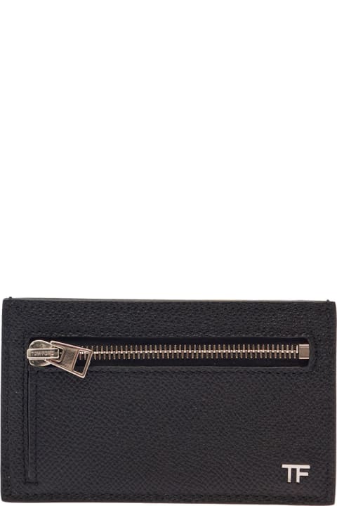 Accessories for Men Tom Ford Zip Cardcase Ft Silver