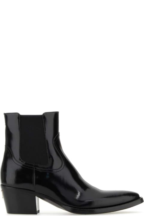 Boots Sale for Women Prada Black Leather Ankle Boots