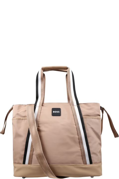 ベビーガールズのセール Hugo Boss Beige Mother Bag For Baby Boy With Logo