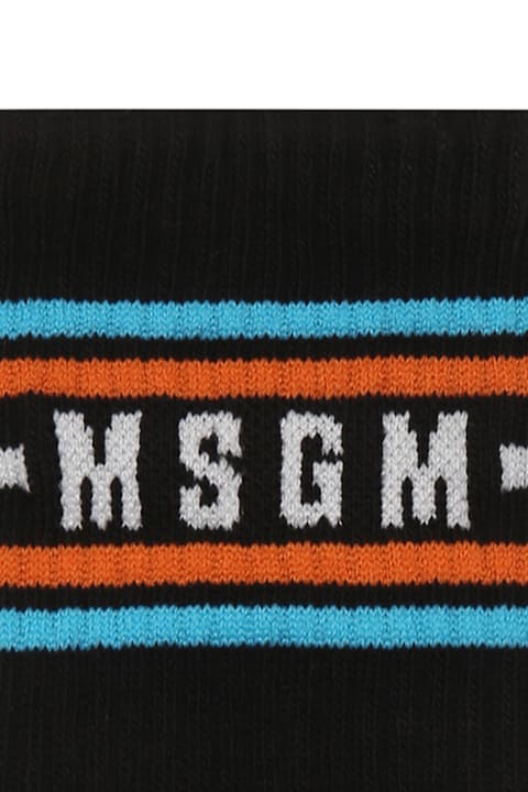 Underwear for Boys MSGM Black Socks For Kids With Logo