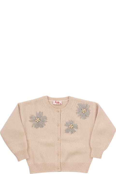 Topwear for Baby Girls Il Gufo Cardigan With Embroidered Flowers