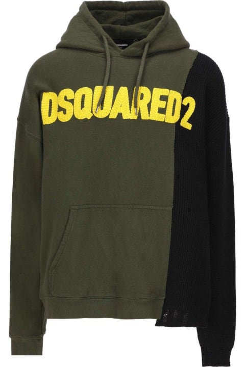 Dsquared2 Fleeces & Tracksuits for Men Dsquared2 Panelled Drawstring Hoodie