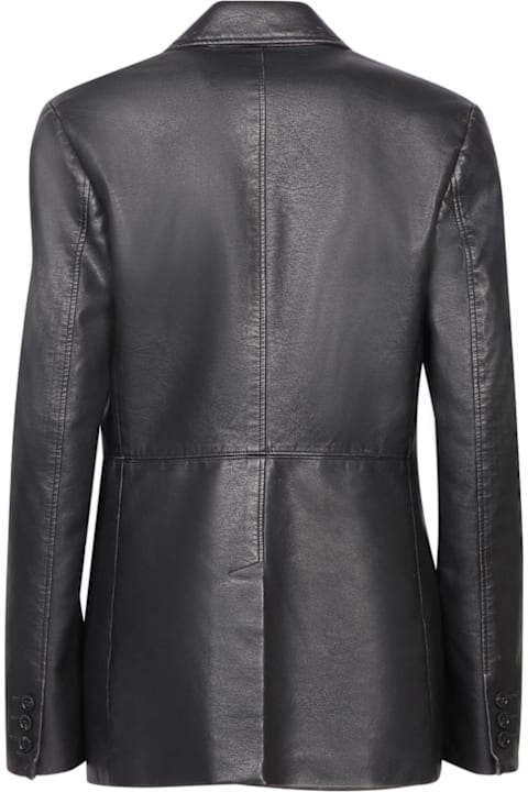 MSGM Coats & Jackets for Women MSGM Button Fastened Leather Blazer MSGM