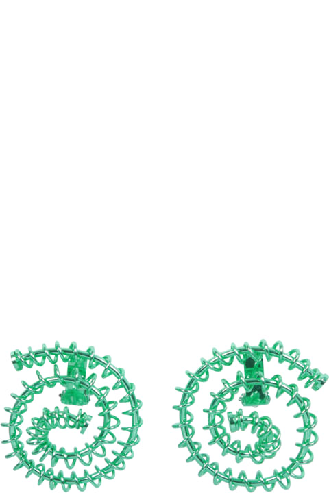 Sunnei Jewelry for Women Sunnei Sunnei Green Garland Spiral Earrings