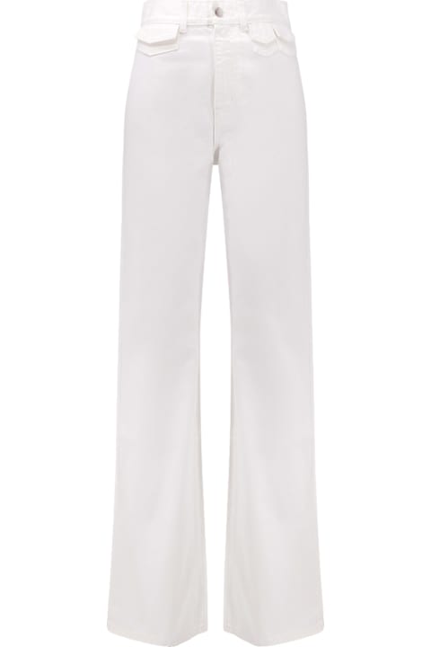 Chloé Pants & Shorts for Women Chloé White Denim Trouser With Leather Tag