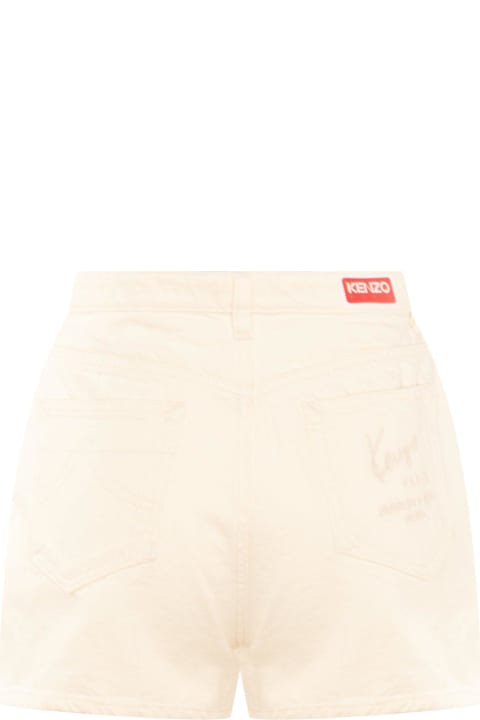 ウィメンズ Kenzoのパンツ＆ショーツ Kenzo Logo Patch Bleached Shorts