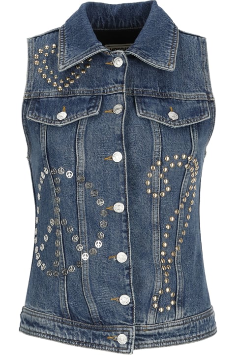 Fashion for Women M05CH1N0 Jeans Studded Symbols Vest