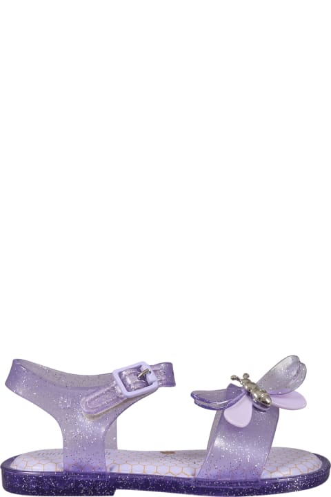 Shoes for Girls Melissa Purple Sandals For Girl With Butterfly And Logo
