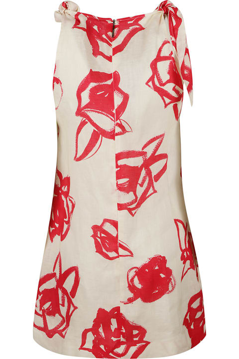 Fashion for Women MSGM Floral Print Sleeveless Short Dress