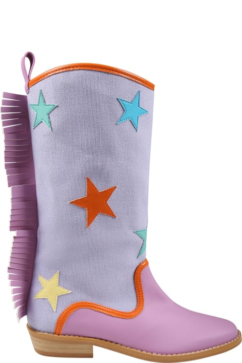 Shoes for Girls Stella McCartney Kids Puple Boots For Girl With Stars