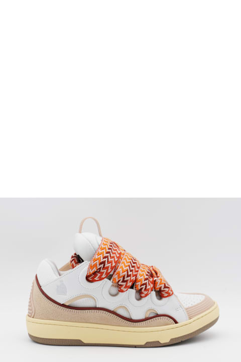 Lanvin Sneakers for Women Lanvin White And Beige Leather Sneakers