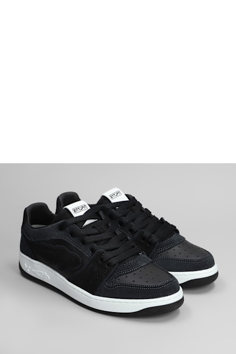 Enterprise Japan for Men Enterprise Japan Egg Rocket Sneakers In Black Suede And Leather