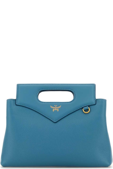 MCM Totes for Women MCM Turquoise Leather Mini Soft Diamond Handbag