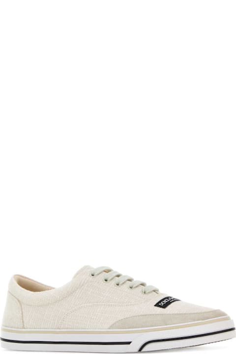 Homeware Dolce & Gabbana Ivory Canvas Dg Sailing Sneakers