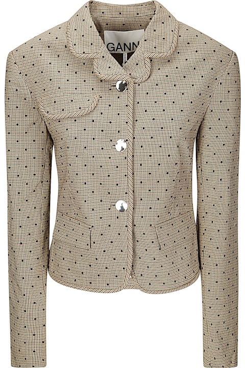 Ganni Coats & Jackets for Women Ganni Flock Check Suiting Blazer