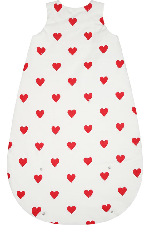 Accessories & Gifts for Baby Girls Petit Bateau White Sleeping Bag For Baby Girl With Hearts