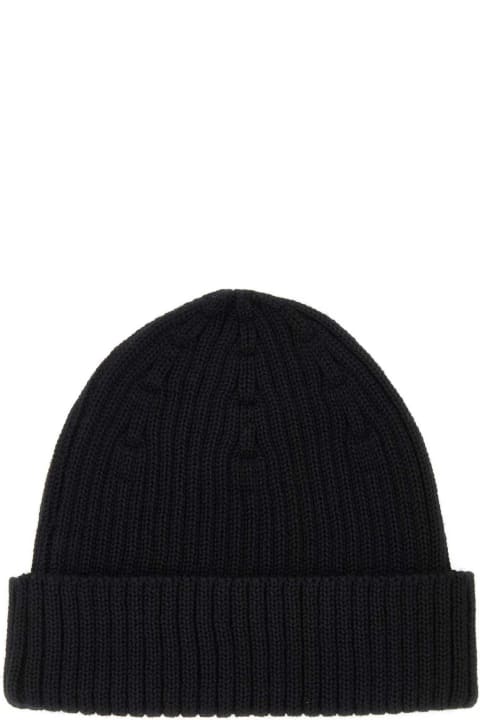メンズ Maison Kitsunéのデジタルアクセサリー Maison Kitsuné Black Wool Beanie Hat