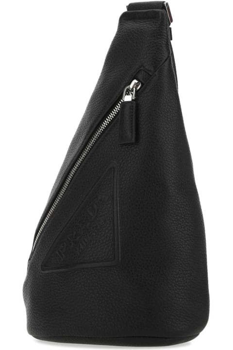 Fashion for Men Prada Black Leather Backpack