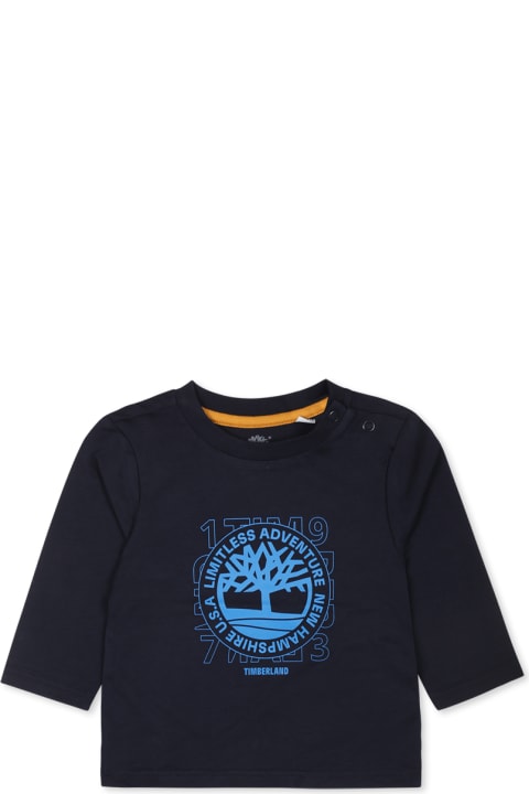 Homeware Timberland Blue T-shirt For Baby Boy With Tree Print