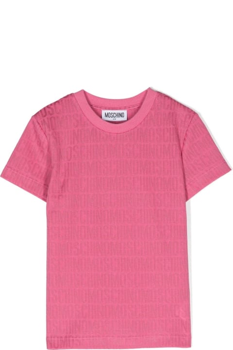 Sale for Kids Moschino Pink T-shirt With All-over Logo