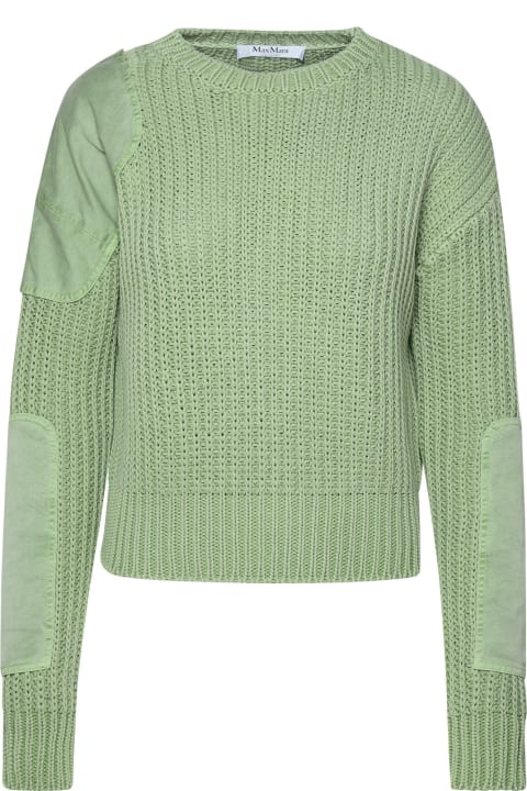 Max Mara Womenのセール Max Mara 'abisso1234' Sage Green Cotton Sweater