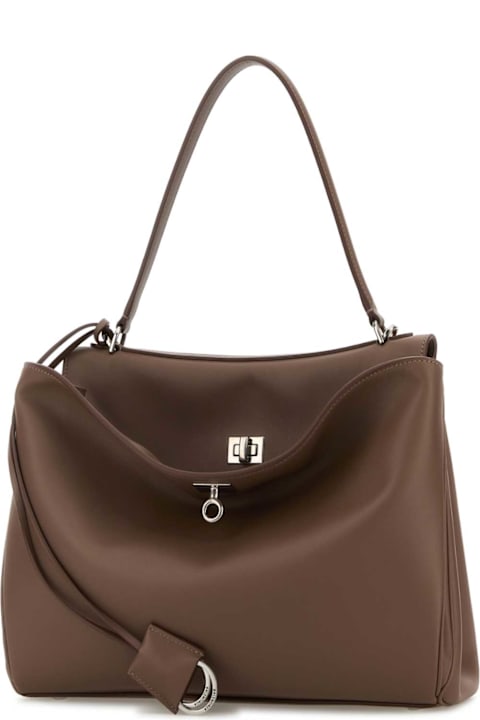 Balenciaga لـ Kids Balenciaga Brown Leather Medium Rodeo Handbag