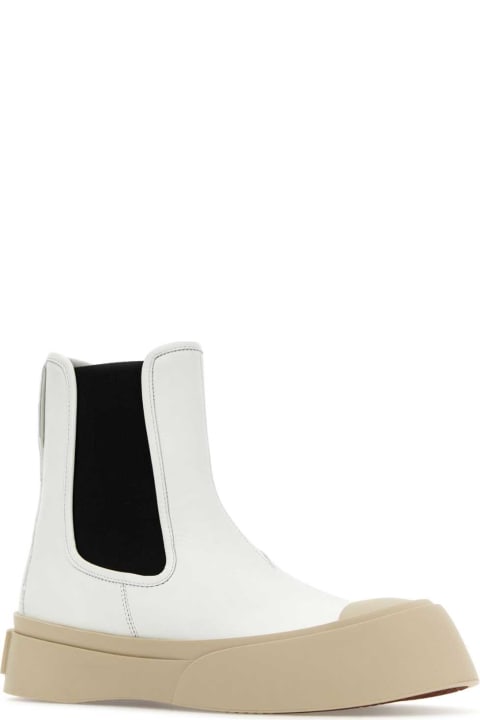 Marni for Women Marni White Nappa Leather Pablo Ankle Boots