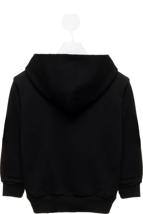 Black Organic Cotton Hoodie With Logo Balenciaga Kids