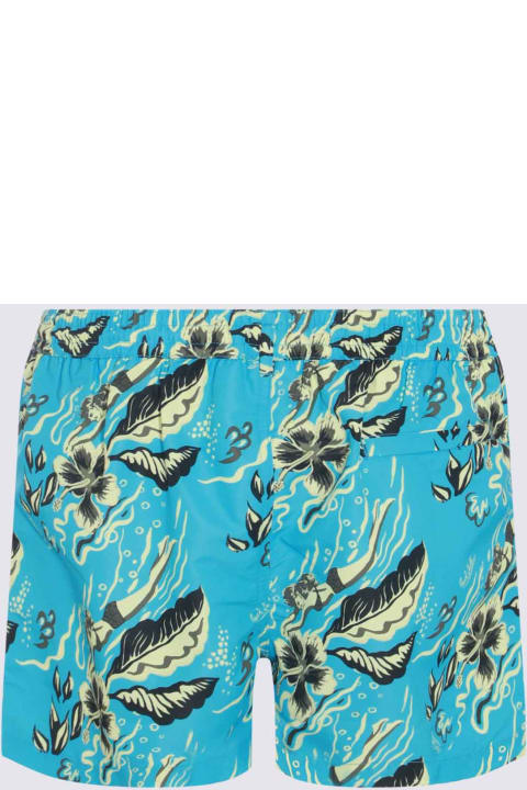 Paul Smith Swimwear for Men Paul Smith Light Blue Multicolour Swim Shorts