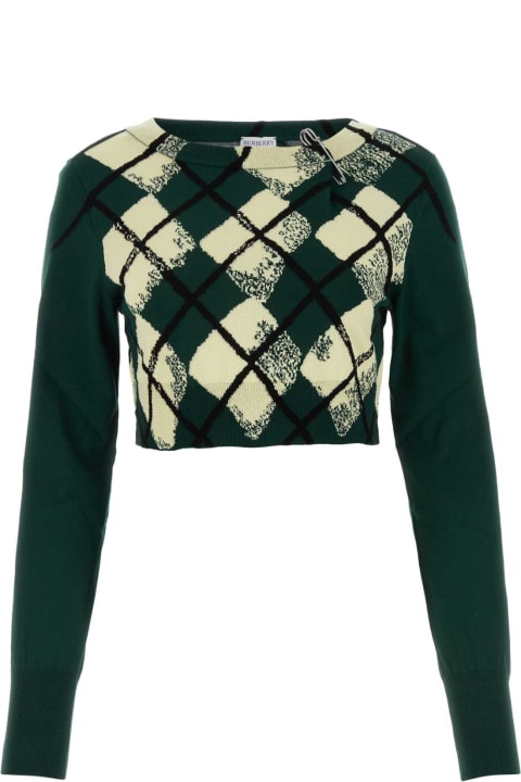 Fashion for Women Burberry Bottle Green Cotton Sweater
