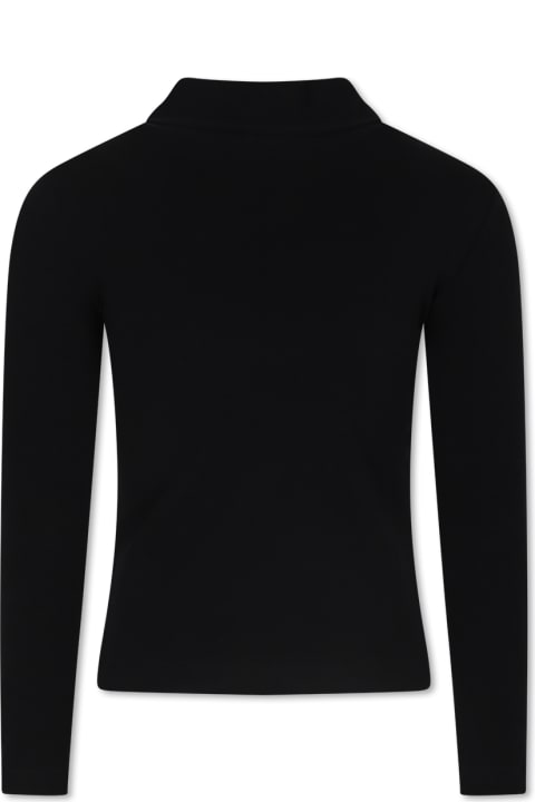 Dolce & Gabbana Topwear for Girls Dolce & Gabbana Black T-shirt For Girl With Dg Logo