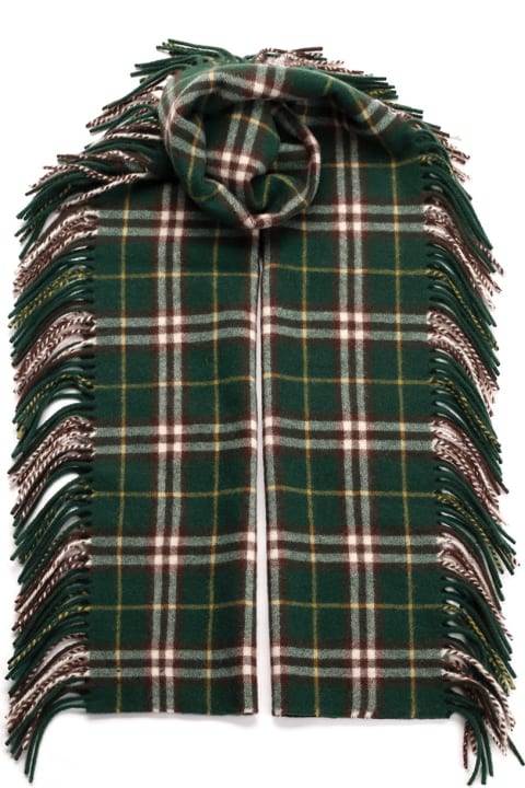 Burberry Accessories for Men Burberry Fringed Hems Scarf