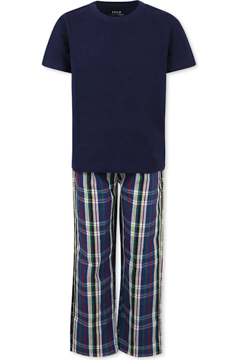 Ralph Lauren Jumpsuits for Boys Ralph Lauren Blue Pyjamas For Boy With Horse