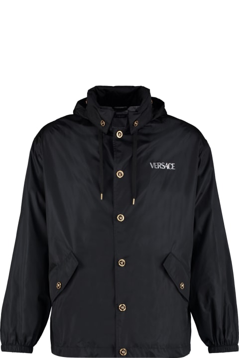 Coats & Jackets for Men Versace Hooded Windbreaker